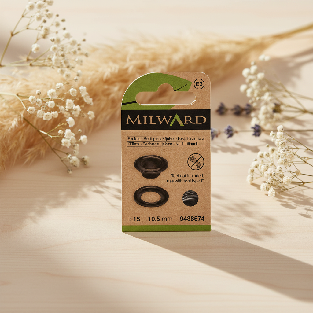Pack de 15 Ojetes de Recambio Negros Milward - 10.5 mm