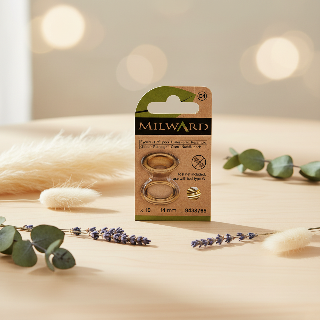 Pack de 10 Ojetes de Recambio Dorados Milward - 14 mm para Costura y Artesanía