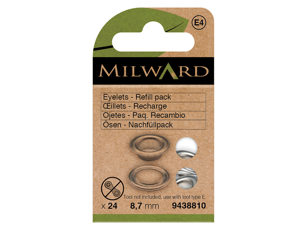 Paquet de 24 œillets de rechange Milward de 8,7 mm