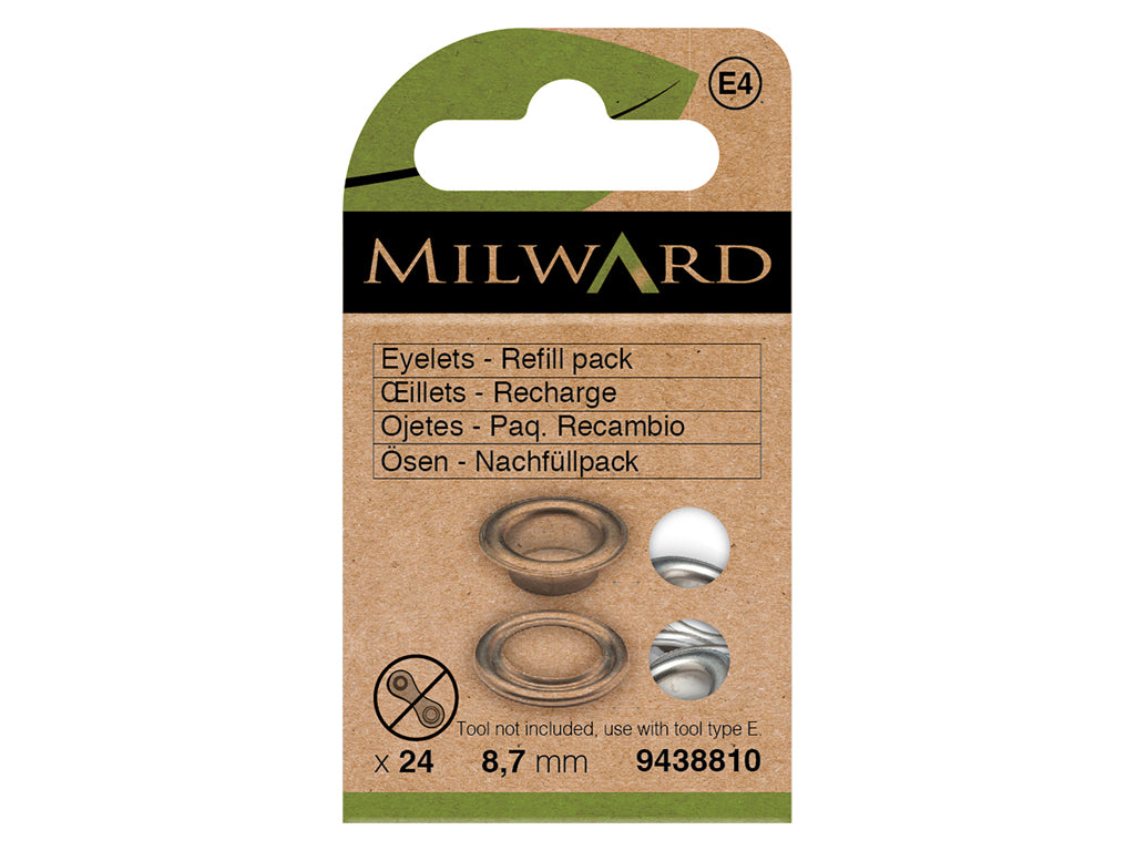 Vista adicional de Ojetes de recambio Milward 9438810 – Pack de 24 8,7 mm
