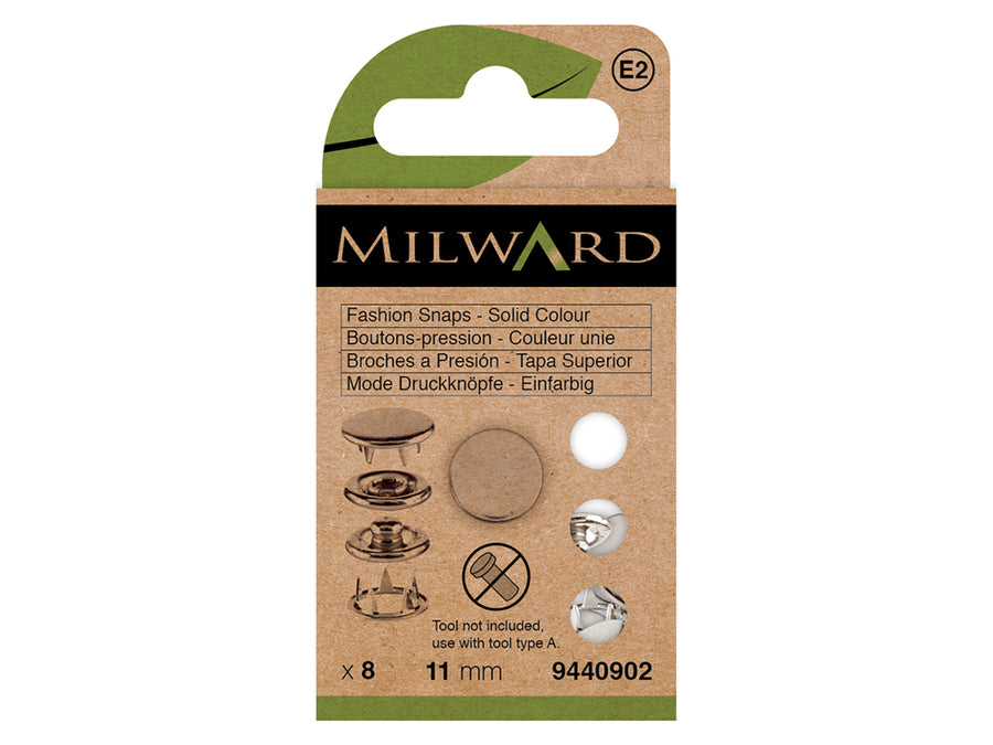 Broches a presión Milward 9440902 – Set de 8 de Latón 11 mm