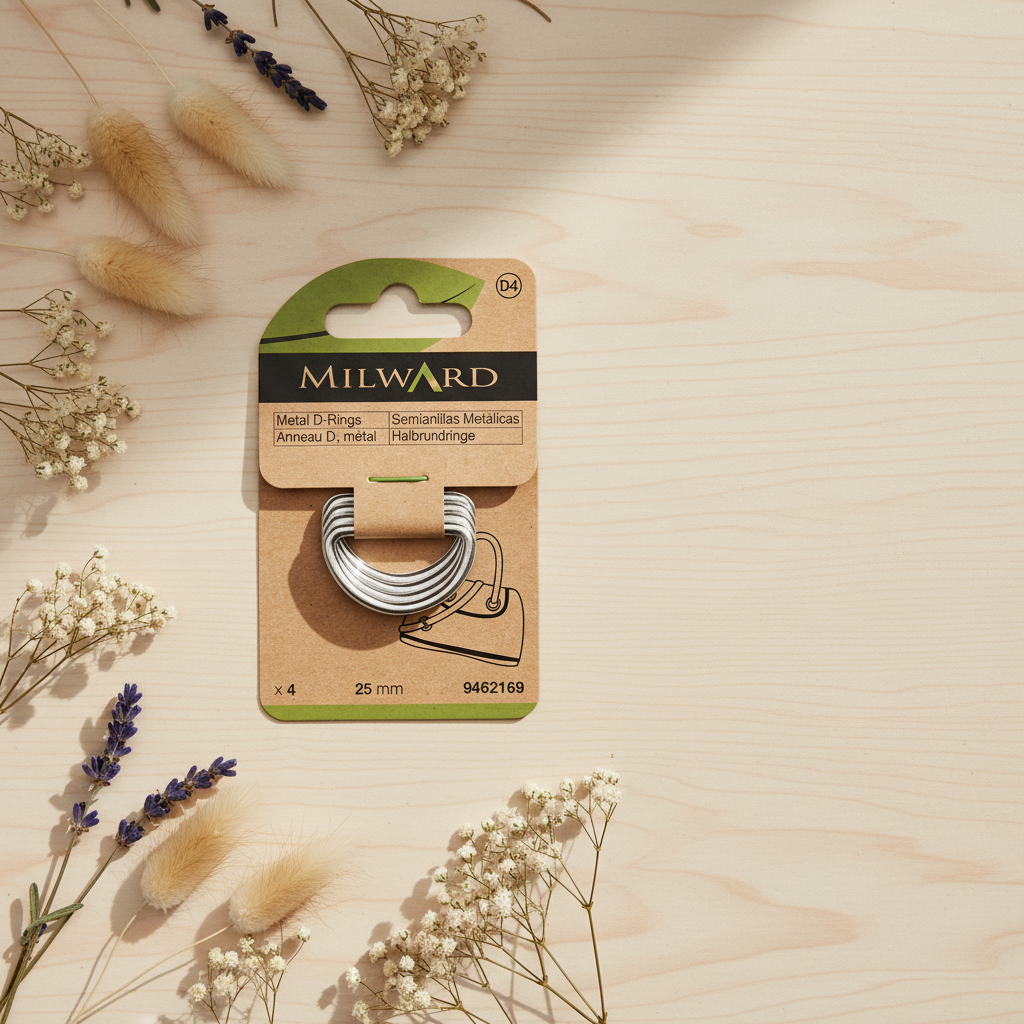 Pack de 4 Anillas D Metálicas Milward - 25 mm para Accesorios y Manualidades