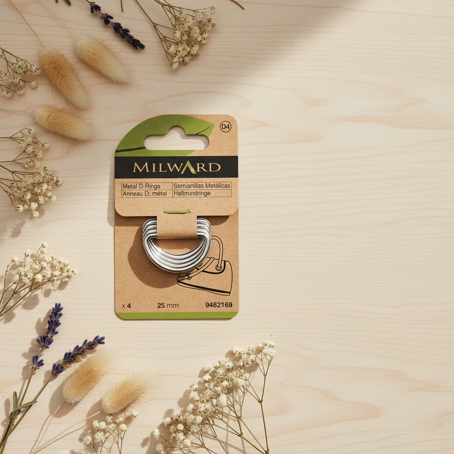 Anillas D Milward 9462169 – Pack de 4 Anillas D Metálicas – para Accesorios y Manualidades 25 mm
