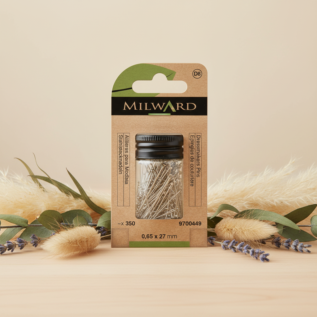 Alfileres de Acero Milward para Modistas: 350 Unidades 27 mm