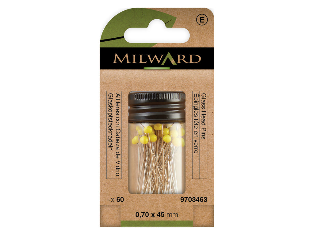 Pack de 60 Alfileres con Cabeza Amarilla Milward 0.7 x 45 mm (Ref: 9703463)