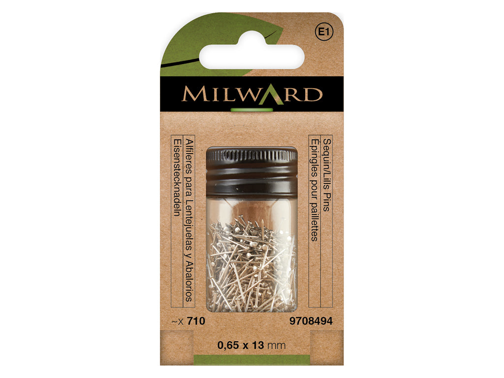 Pack of 710 Pins for Sequins and Beads Milward 0.65 x 13 mm