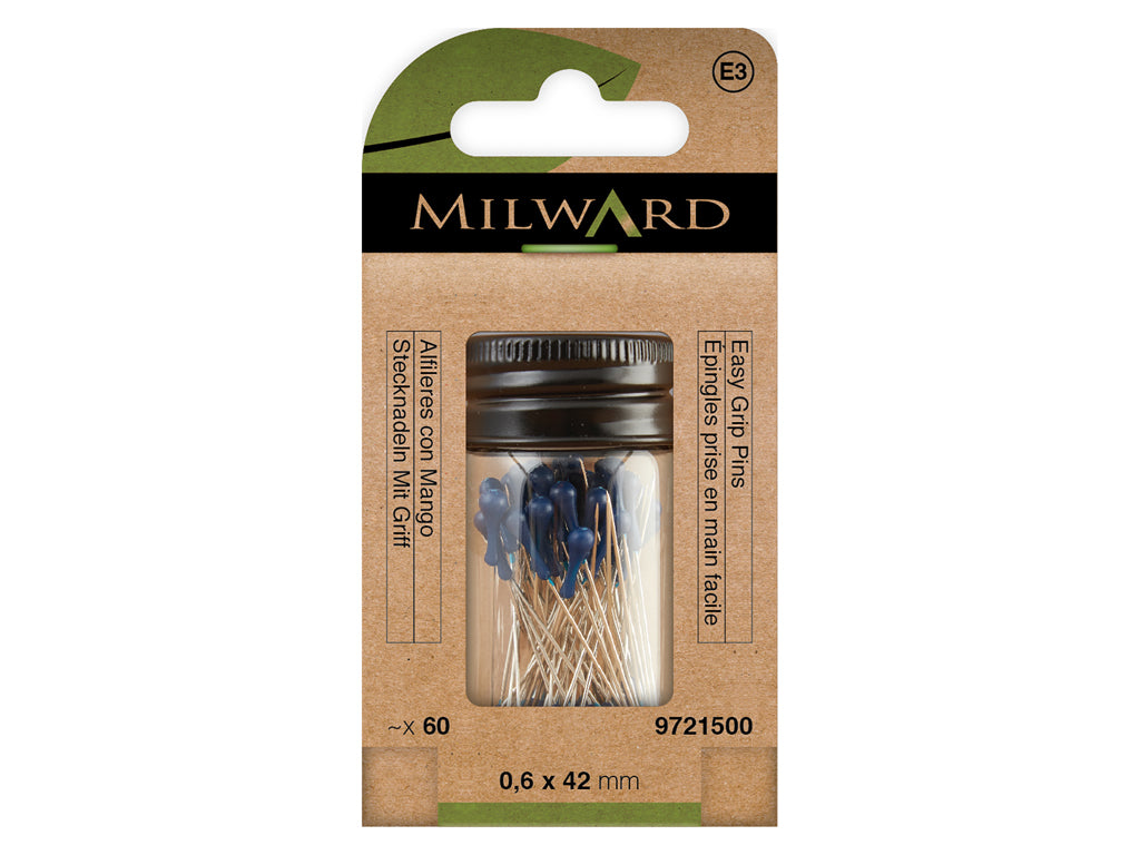 Pack of 60 Milward 9721500 Pins with Plastic Handle - 0.6 x 42 mm