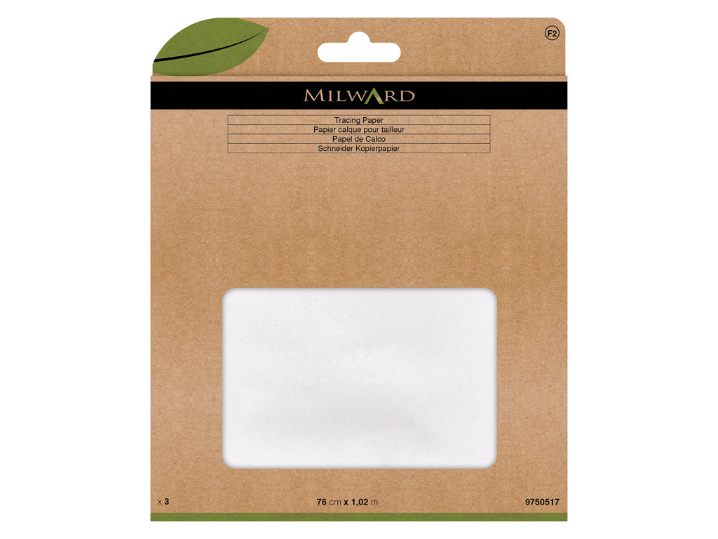 Pack de 3 feuilles de papier calque Milward Tailor's - 76 cm x 1,02 m