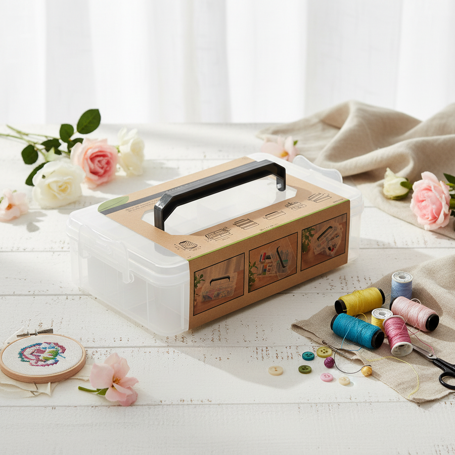 Organizador de costura Milward 9M30790 – Ampliable con Bandejas y Asa 4,5 cm
