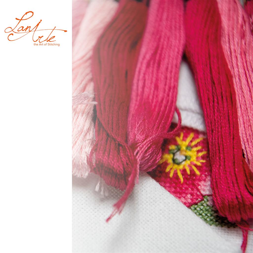 Lanarte Cross Stitch Kit By the Water Lily Pond with water lily pond