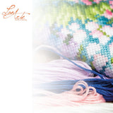 Lanarte Cross Stitch Kit By the Water Lily Pond with water lily pond