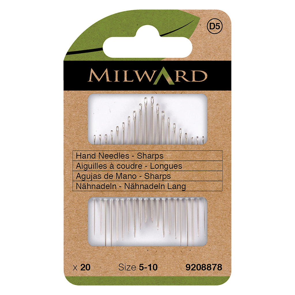 Pack of 20 Hand Needles - Milward Sharps 5-10