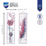 Kit de Punto de Cruz Marcapáginas Pluma y Flores – Set de 2 | Vervaco