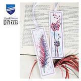 Kit de Punto de Cruz Marcapáginas Pluma y Flores – Set de 2 | Vervaco