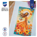 Vervaco Niña y el Sol – Kit de Punto de Cruz Contado 16 × 28 cm