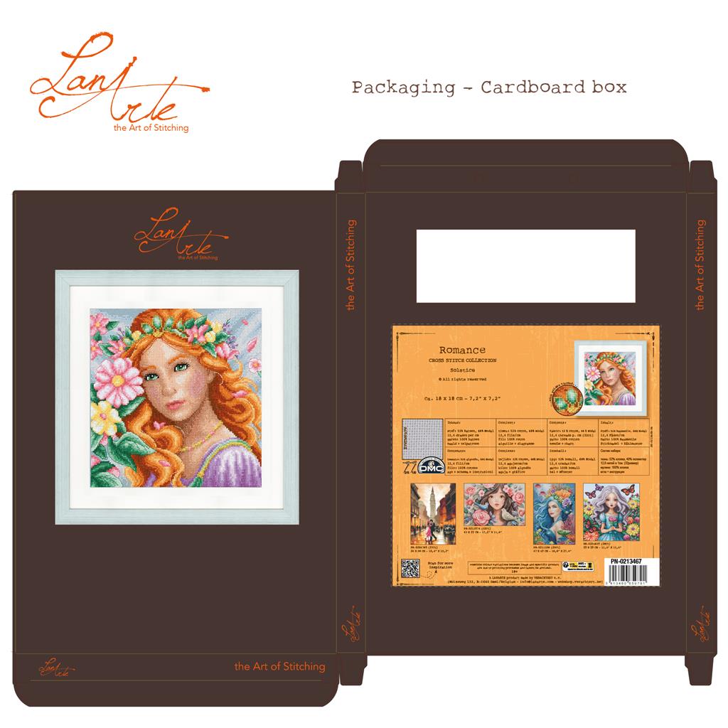 LanArte Romance Solsticio de Invierno – Kit de Punto de Cruz Contado 18 × 18 cm