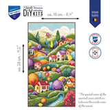 Vervaco Paisaje con Casitas – Kit de Punto de Cruz Contado 16 x 28 cm
