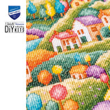 Vervaco Paisaje con Casitas – Kit de Punto de Cruz Contado 16 x 28 cm