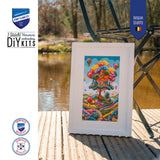Vervaco Paisaje con Casa del Árbol – Kit de Punto de Cruz Contado 16 x 28 cm