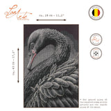 Lanarte Black Swan cross-stitch kit with black swan in gray tones