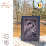 Lanarte Black Swan cross-stitch kit with black swan in gray tones