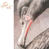 Lanarte Black Swan cross-stitch kit with black swan in gray tones