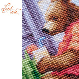 Kit de punto de cruz Lanarte A Beartastic Holiday con osos de vacaciones