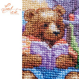 Kit de punto de cruz Lanarte A Beartastic Holiday con osos de vacaciones
