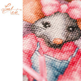 Kit de point de croix Lanarte A Micey Sweet Cupcake avec petites souris pâtissières