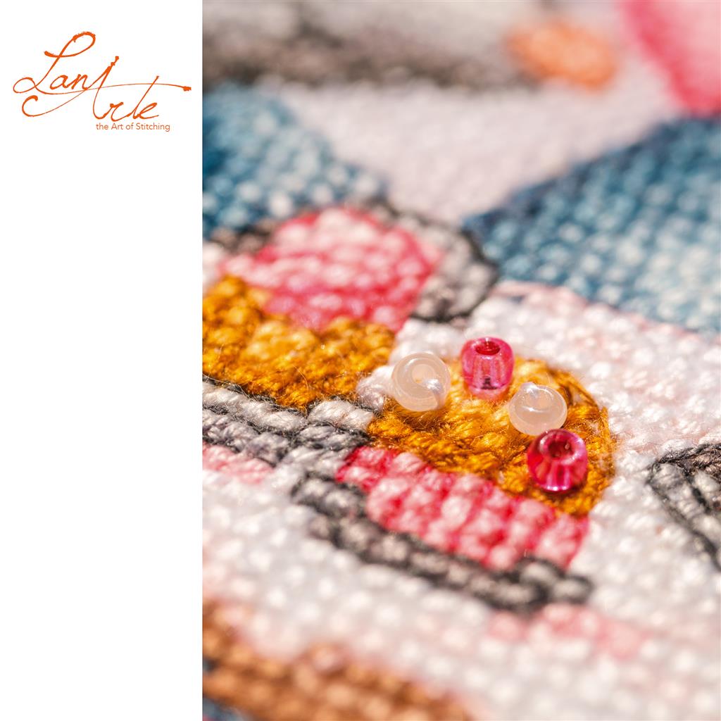 Kit de point de croix Lanarte A Micey Sweet Cupcake avec petites souris pâtissières