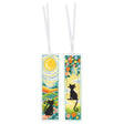 Kit Vervaco 0217771 con dos marcapáginas de punto de cruz de gatos negros en jardines florales, tamaño aproximado 6 x 20 cm.