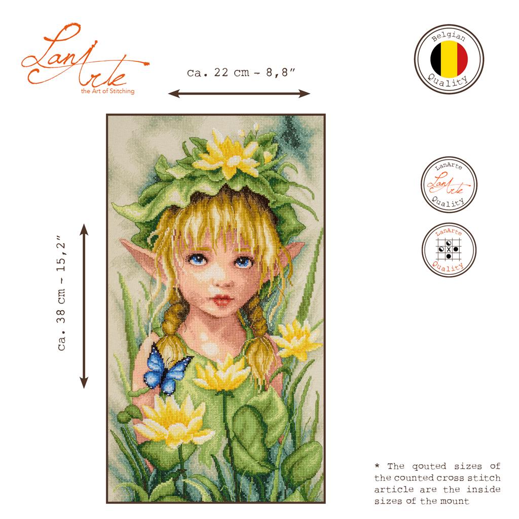 Kit de Punto de Cruz Lanarte – Lily Crowned Fairy PN-0221118