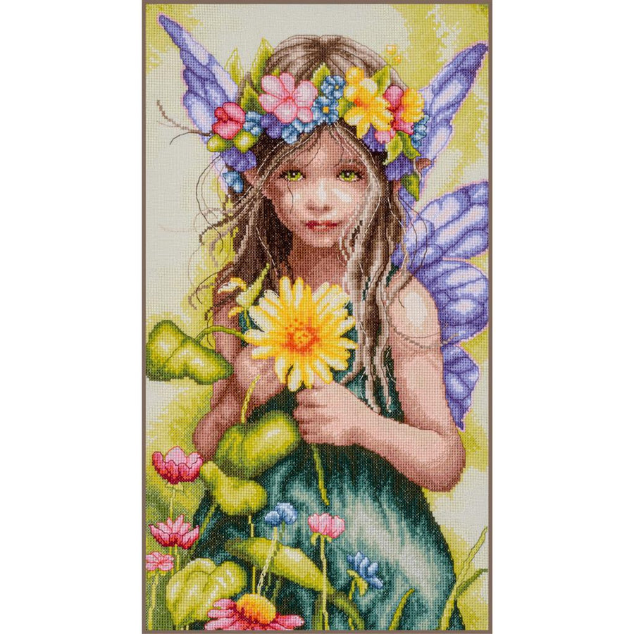 Kreuzstich-Set Fee “Flora’s Little Guardian” – PN-0221123 Lanarte | Modal-Gewebe 32ct | Fantasie