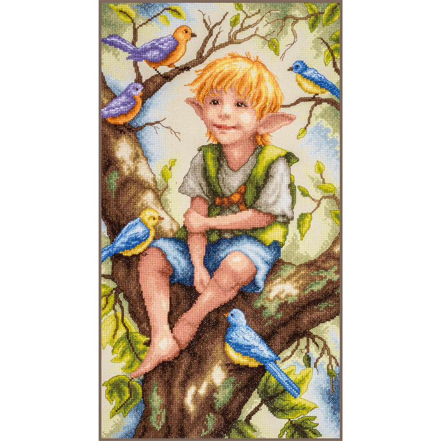 Kreuzstich-Set „Chatter Among the Leaves“ PN-0221128 | Lanarte Premium