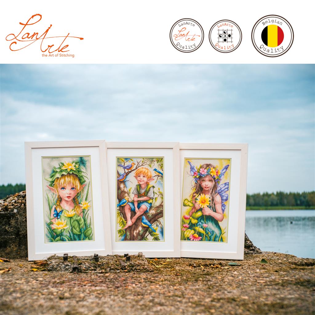 Cross Stitch Kit "Chatter Among the Leaves" PN-0221128 | Lanarte Premium