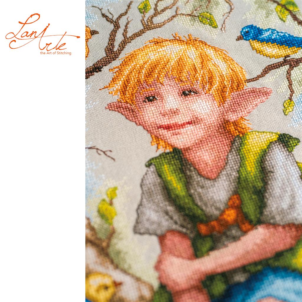 Cross Stitch Kit "Chatter Among the Leaves" PN-0221128 | Lanarte Premium
