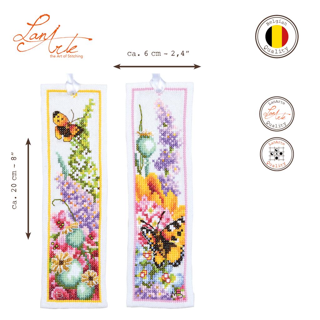 Kit marcapáginas Lanarte Flower Power Bouquet set de 2 con flores y mariposas