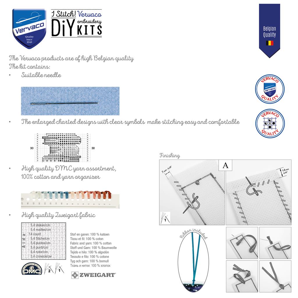 Kit de marque-pages Vervaco Coquelicots et fleurs sauvages, lot de 2 avec fleurs des champs