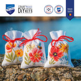 Kit bolsas Vervaco Poppies and Wildflowers set de 3 con amapolas y flores silvestres