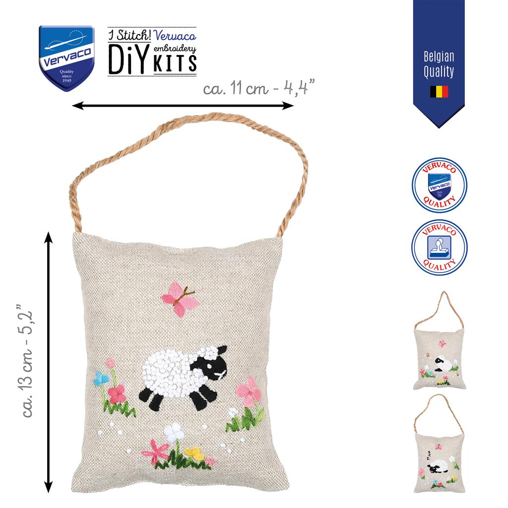 Vervaco Sheep in the Meadow Decorative Cushion Kit Set of 3 with Sheep