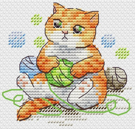 Cross Stitch Kit "Cute Cat" SV-812 by MP Studio