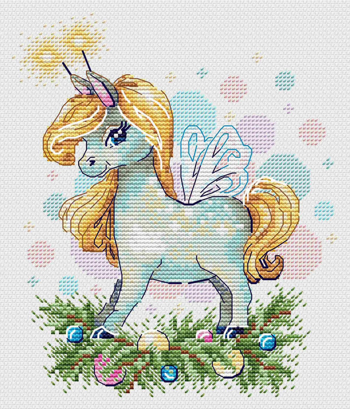 Vista adicional de Kit de punto de cruz MP Studia SM-1251 – Festive Horse 18x15 cm