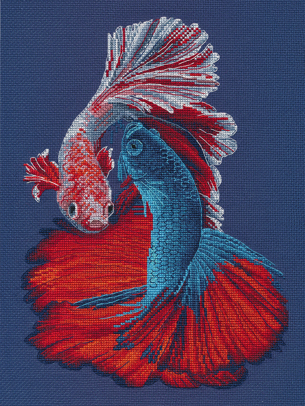 Kit de punto de cruz Oven S1607 – Betta Fish 19x27 cm