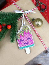Beaded Kit on Wooden Base "Happy Ice Cream" MP Studia SO-162 - Decoration 9x5 cm