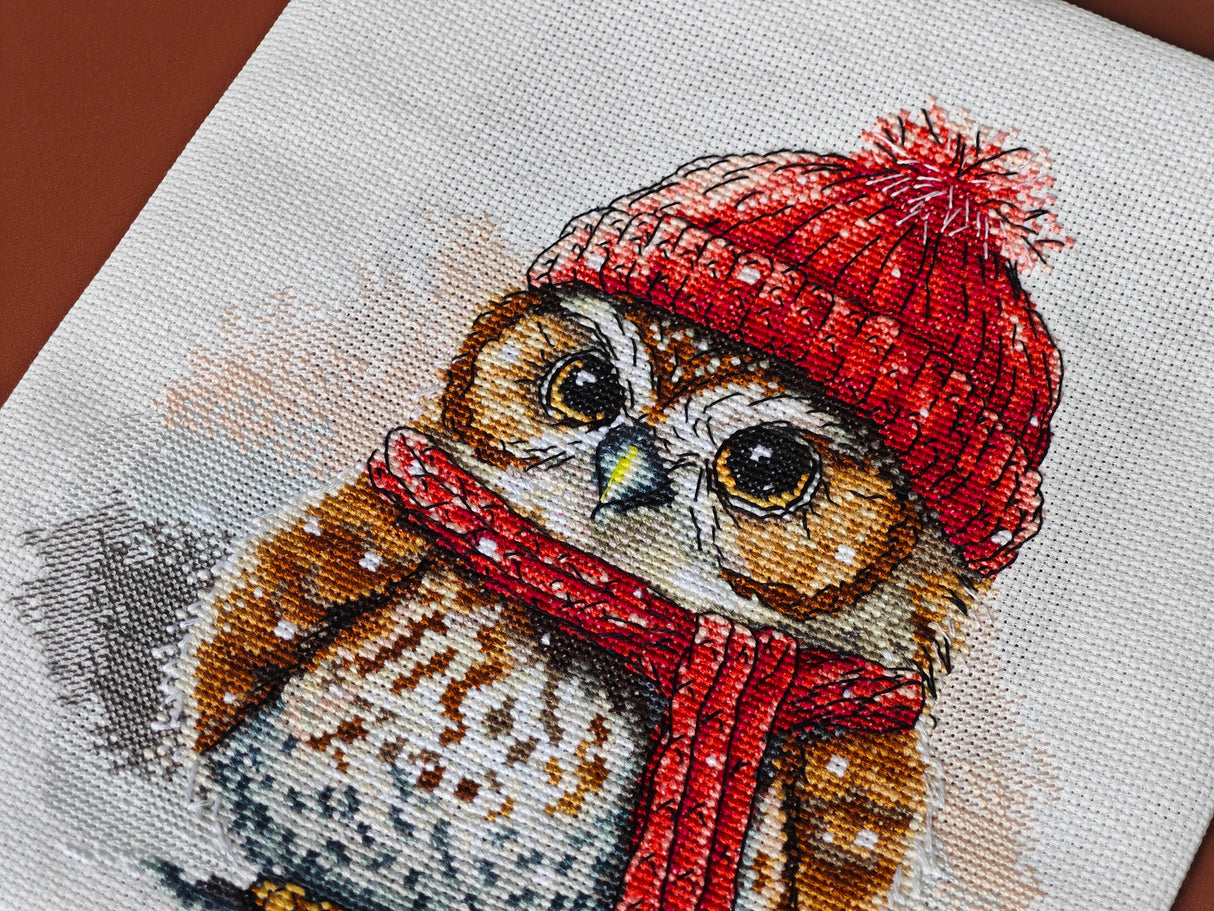 Kit de broderie hibou - Point de croix créatif et charmant de Stitch and Art P009