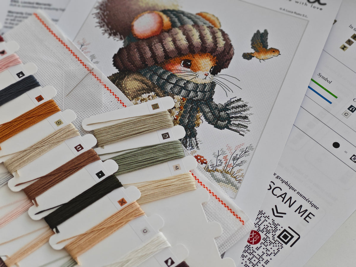 Kit de Punto de Cruz AVA Stitch – Ratón de Cuento de Otoño P012