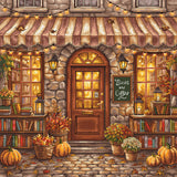 P130 Books and Coffee – Kit de Punto de Cruz Librería de Otoño | AVA Stitch