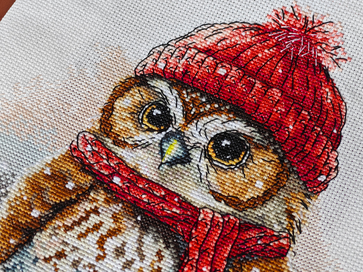 Kit de broderie hibou - Point de croix créatif et charmant de Stitch and Art P009