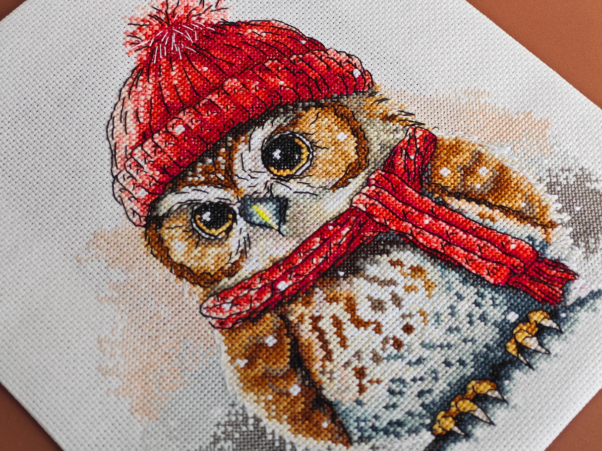Kit de broderie hibou - Point de croix créatif et charmant de Stitch and Art P009