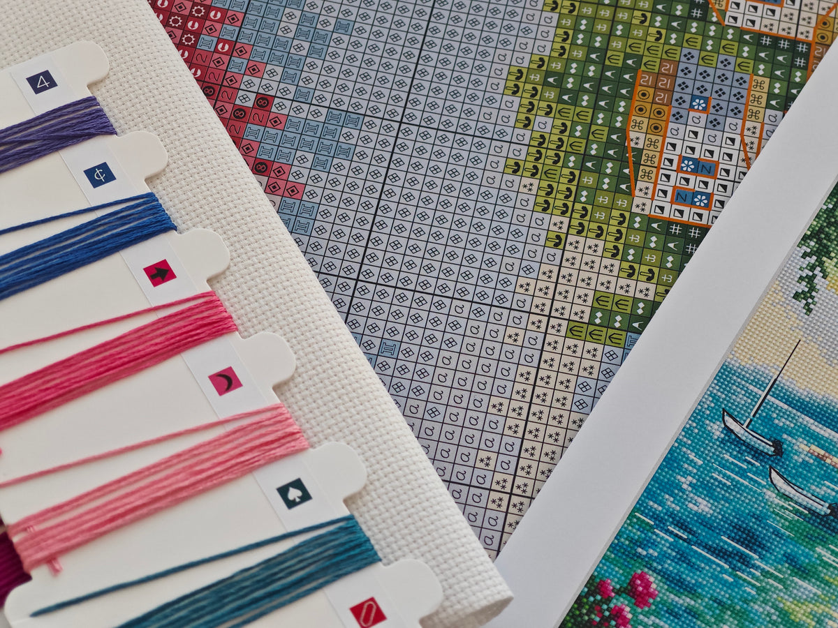 Kit de Punto de Cruz AVA Stitch Sueño Mediterráneo AVA P133 gráfico 
